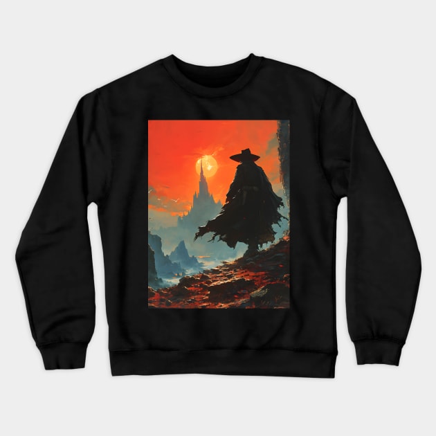 Bloodlust Chronicles: Immortal Bounty Hunts, Gothic Vampire Saga, and Supernatural Adventure in Anime-Manga Art Crewneck Sweatshirt by insaneLEDP